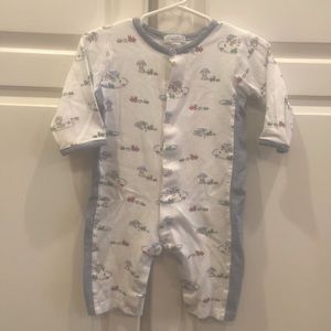 Kissy Kissy boys 9-12m Pima Cotton sleep and play romper.